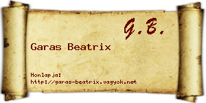 Garas Beatrix névjegykártya